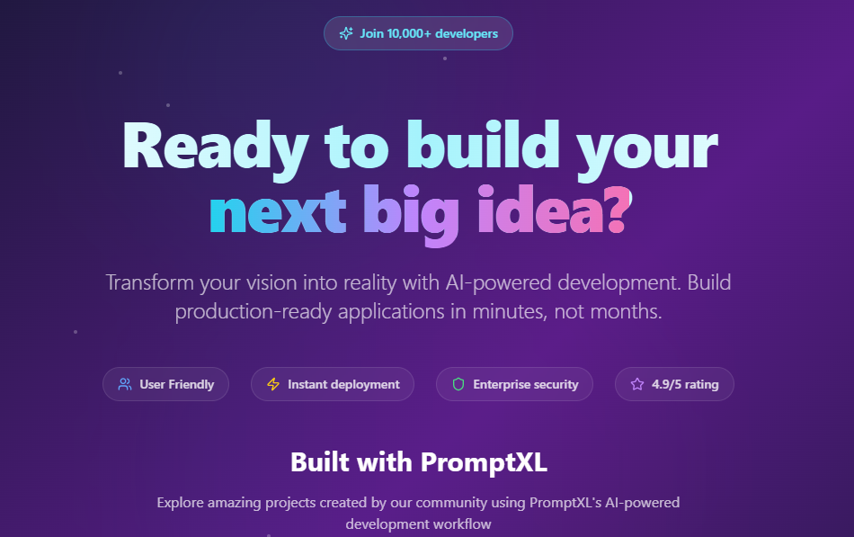 no code website page