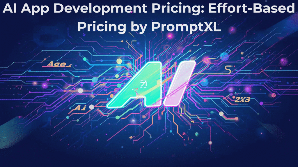 “AI software analyzing app development cost using effort-based pricing”